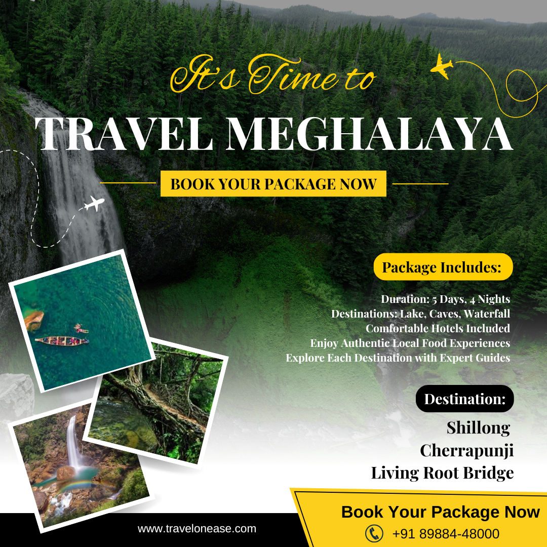 Serene Shillong Cherrapunji Meghalaya : Shillong Peak & Elephant Falls 5-Day Tour Package